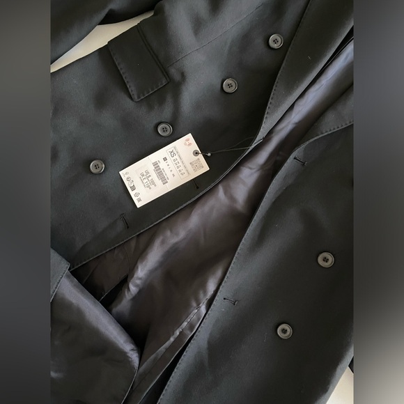 Zara Tailored Double Breasted Coat Black ZW COLLECTION size XS NWT - Picture 16 of 16